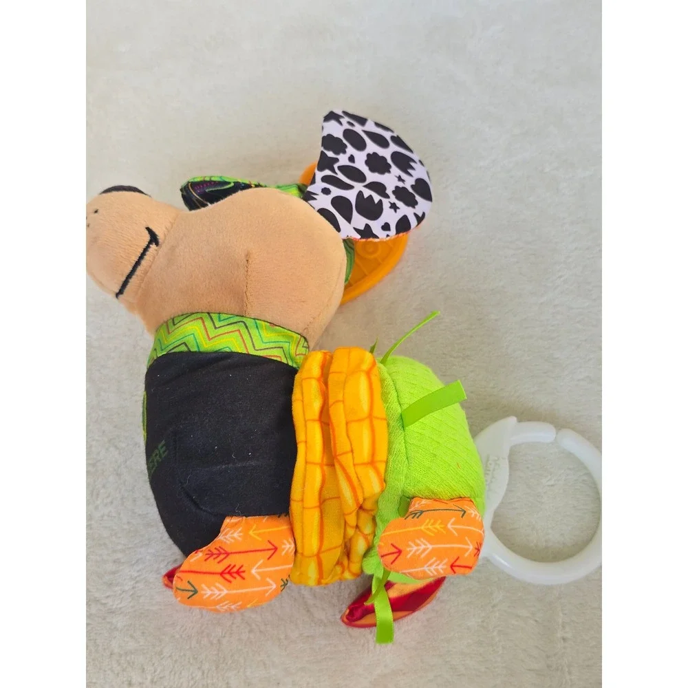 Lamaze John Deere Clip Go Baby Toy Plush Dog Crinkle Squeak Teether Sensory